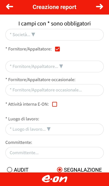 E.ON SafeWork — creazione report
